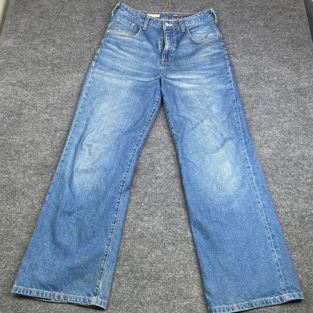 Pilcro and the Letterpress Womens Wide Leg Jeans Blue Medium Wash Cotton Size 28